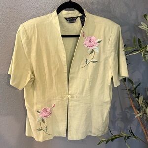 Samantha Rose Vintage Embroidered Short Sleeve